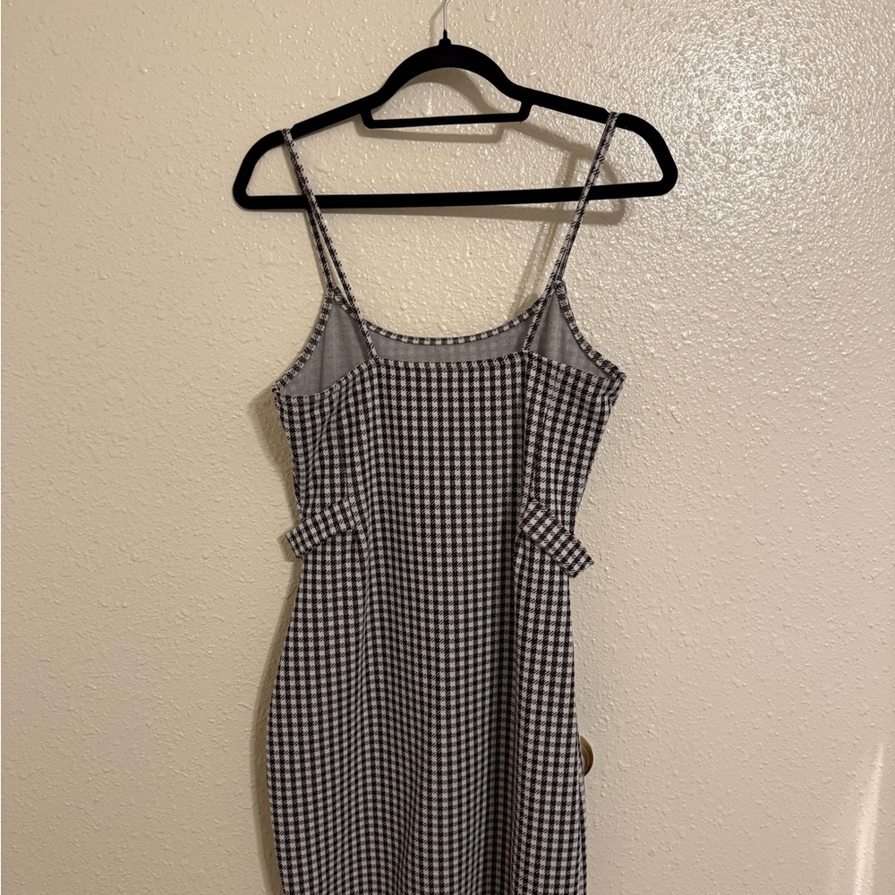 Stylish Black and White Checkered Dress